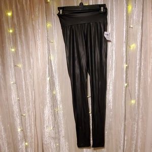 Faux leather black leggings size xs